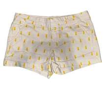 Harper Pineapple Print White Shorts Size Large