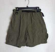 REI ladies outdoor hiking camping adventure nylon shorts w/belt size large