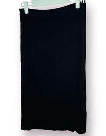 Cyrus Knit Faux Wrap Pencil Skirt Mini Black S