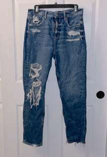 American Eagle Super Distressed Mom Jean