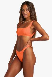 Lined Up Orange Bikini Set