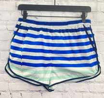 Hunter for Target Athletic Shorts Blue White Size S Stripe Elastic Waist Pocket