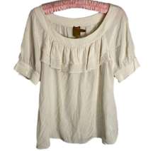 ALI Ro Blouse silk cream ruffle blouse size 10