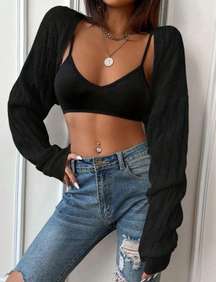 Black Crop Cardigan