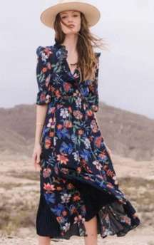 Hunter Bell | Florence Dress | Desert Willow Blue Floral | Sz M