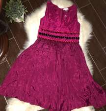 Spiegel fuchsia dress with gemstones in waistline