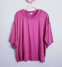 Fuchsia Oversized Slub Tee