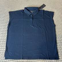 NWT Figs FIGSPRO Technical Pique Ella Scrub Polo Size Medium Women’s Navy Blue