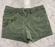 Crazy 8 Green Floral Denim Shorts