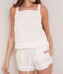 Cloth and stone Fray Hem Flowy Short in off white