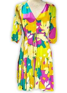 ATL  Bright Floral Fit & Flare Dress