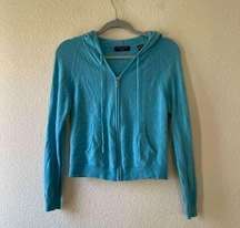 Valerie Stevens 2 ply cashmere Y2k zip hoodie size petite large