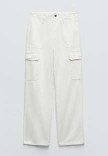 White Straight Cargo Pants