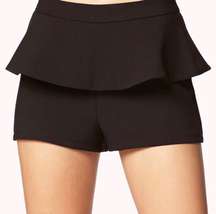 Black High Waisted Peplum Shorts S