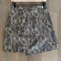 Vintage Animal Print Cotton Skort Brown Tan Black Size Medium