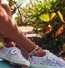 LoveShackFancy x Superga 2750 Classic Floral Sneaker in Passionfruit Pink