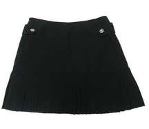 INC Y2K black pleated skirt with flower rhinestone accents 6P