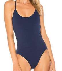 New. PilyQ navy scoop one piece. Normally $148