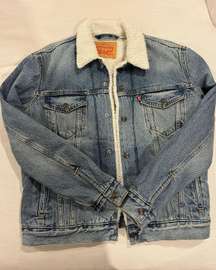 Sherpa-Lined Denim Jacket