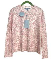 HILL HOUSE The Ivy Long Sleeve Sleep Tee in Pink Sherwood Forest Size XXS NWT