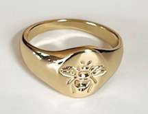 trendy bohemian gold chunky bee ring