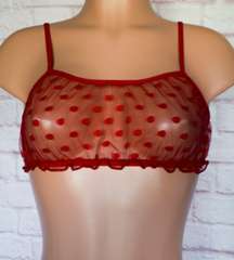 Red, Polka Dot, Lingerie Bralette