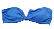 Andie Swim The Scala Bikini Top Strapless V Neck Blue Size Medium