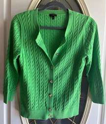 Talbots petite Medium Green Cardigan