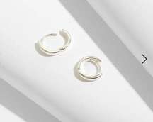 NWT Madewell Sterling Silver Demi-Fine Huggie Mini Hoop Earrings AL389