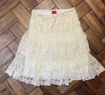 Vintage Y2K V Cristina Lace Ruffle Tiers Layered Skirt Size XL Festival Cottage