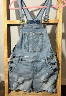 Denim Shortalls Stretchy Overalls - Small