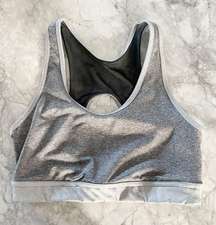 Gray Racerback Keyhole Sports Bra