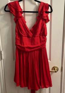 Red Flowy Tie Dress