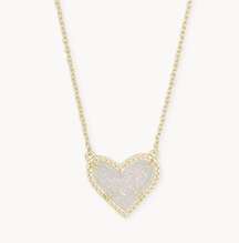 kendra scott ari heart gold necklace iridescent dusty