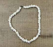 White Puka Shell Surfer Style Necklce