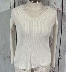 A.n.a womens off white  vneck sweater size medium.