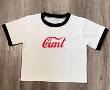 C* nt Baby Vintage Tank Tee Crop Top White T-Shirt