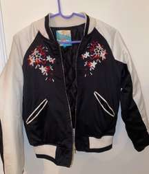 bomber jacket with floral print 