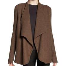 Vince Jacket Size L Thick Wool Open Front Brown Sugar Warm Cozy Neutral Earth