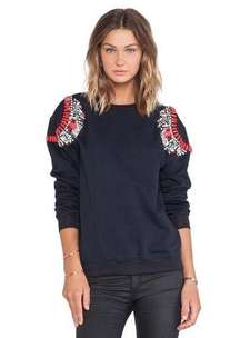 HEMANT AND NANDITA Crystal Sweatshirt in Navy Size XS