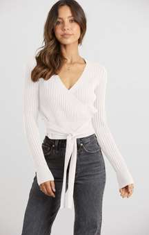 V-Neck Wrap Tie Sweater