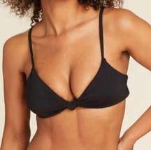 Swim Santorini Bikini Top Knot Front Black Size Large