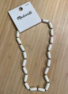 MADEWELL Enamel Tube Beaded Necklace Gold Plated Recycled NEW