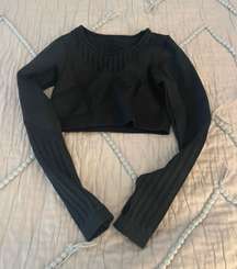 Long-sleeve Black Workout Top