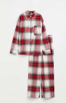 NWT  Red Plaid Pajamas Set