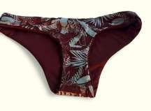 Maaji NEW red floral, red reversible bikini bottom, small, sustainable material