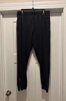 Zyia Active Pants  3XL Black Nylon Blend Athletic Jogger With Gold Zipper Accent