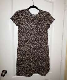 Cheetah Lettuce Hem Mini Dress