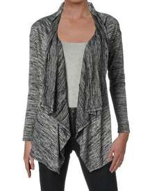 Red Haute Cardigan Gray Open Drape Front Sweater