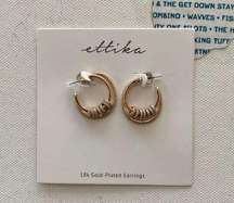 Ettika x Revolve 18 Karat Gold Plated Round Small Hoop Earrings